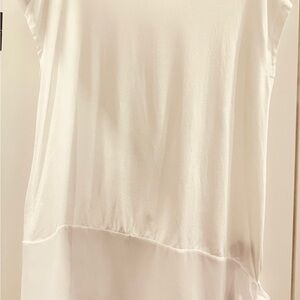 RIANI Soft White Fabric Asymmetrical Tunic Made in Turkey.